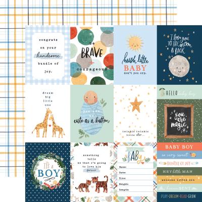 Echo Park Welcome Baby Boy Designpapier - 3 x 4 Journaling Cards
